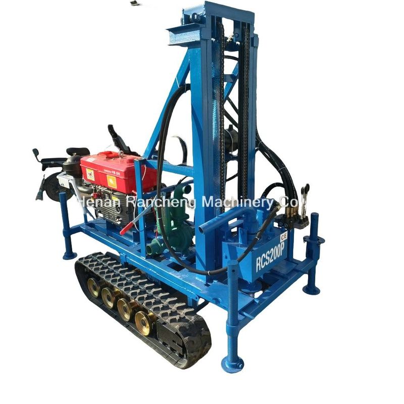 고무 크롤러 장착 휴대용 물 우물 파기 기계 150m 깊이 450mm 지름 쉬운 조작