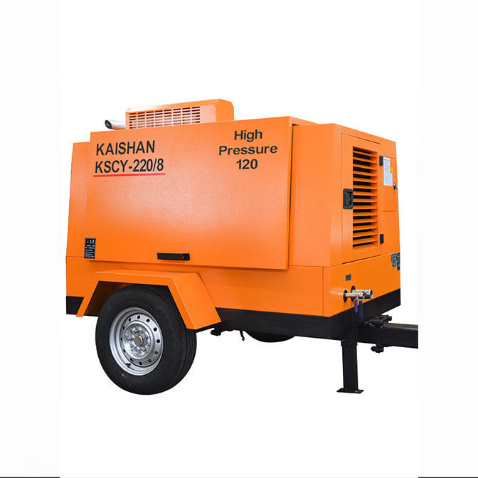 카이잔 Kscy-220/8 55kw 75HP 디젤 구동 휴대용 나사 공기 압축기