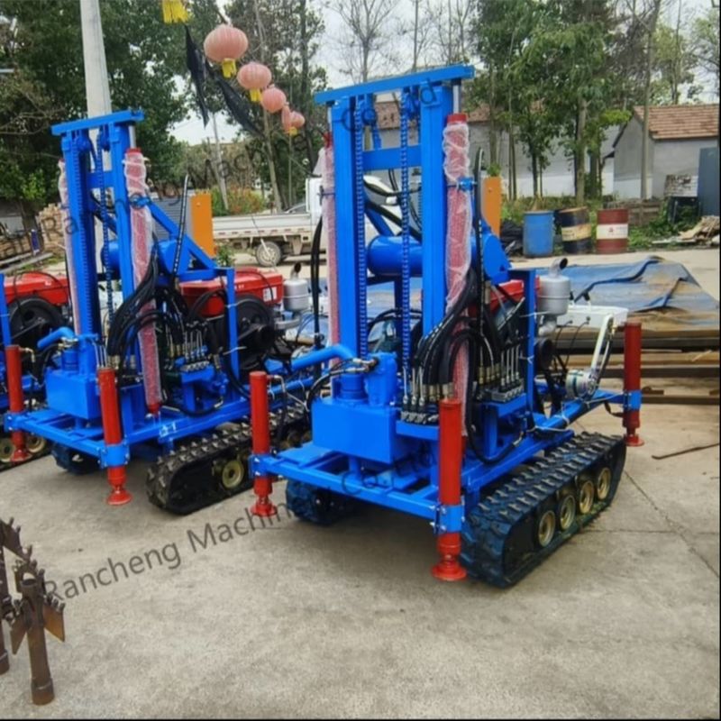 수압 크롤러 장착 160m 구멍 뚫기 우물 물 우물 뚫기 리그 기계 35HP 엔진