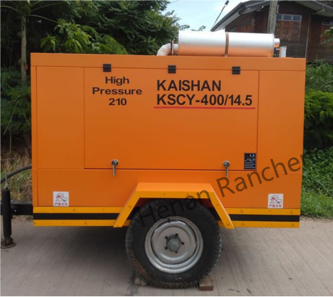 KSCY-400/14.5K 400cfm 디젤 휴대용 스크류 공기 압축기 (Cummins 엔진 포함)