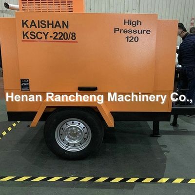 KSCY220/8 공기 압축기 75HP 디젤 엔진 나사 휴대용 공기 압축기