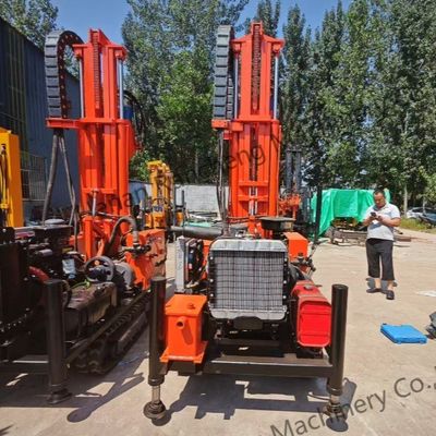 200m Dth Mud Drilling Trailer 45kw 디젤을 탑재 한 물 우물 파리 리그